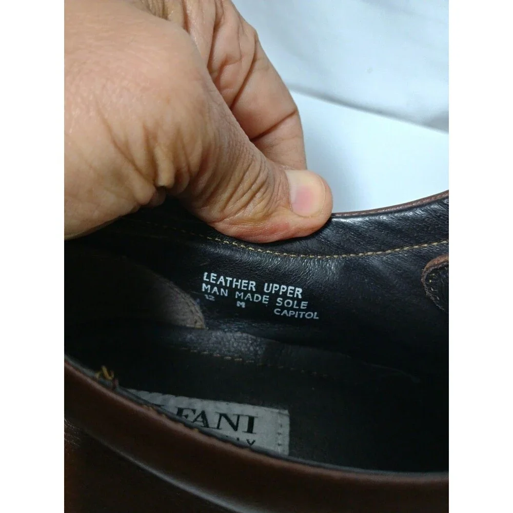 Alfani Made in Italy Men Size 12 M Brown Leather Man Made Sole